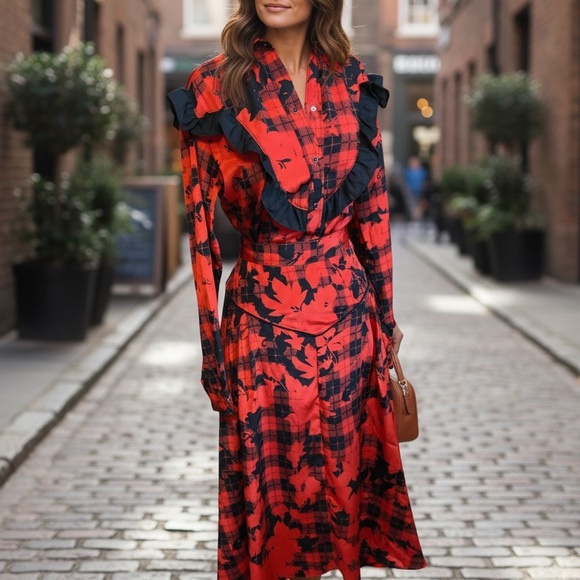 Miss rodeo America Dresses & Skirts - Vintage Miss Rodeo America Red and Black Blouse and Skirt size 7/8